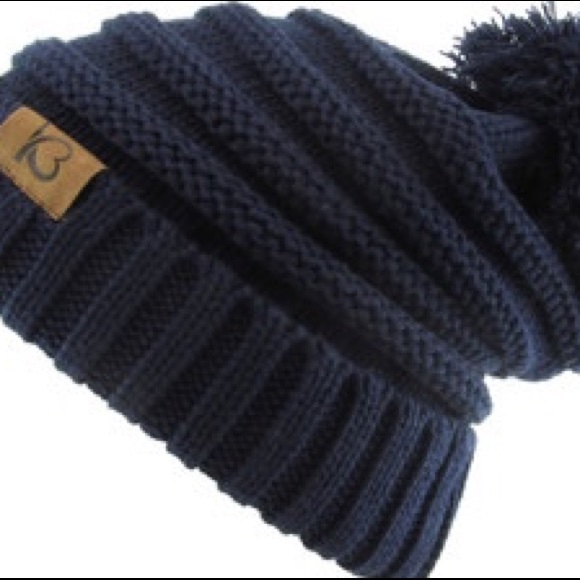 Chunk Pom Pom Cable Knit Ribbed Beanie - Picture 6 of 16